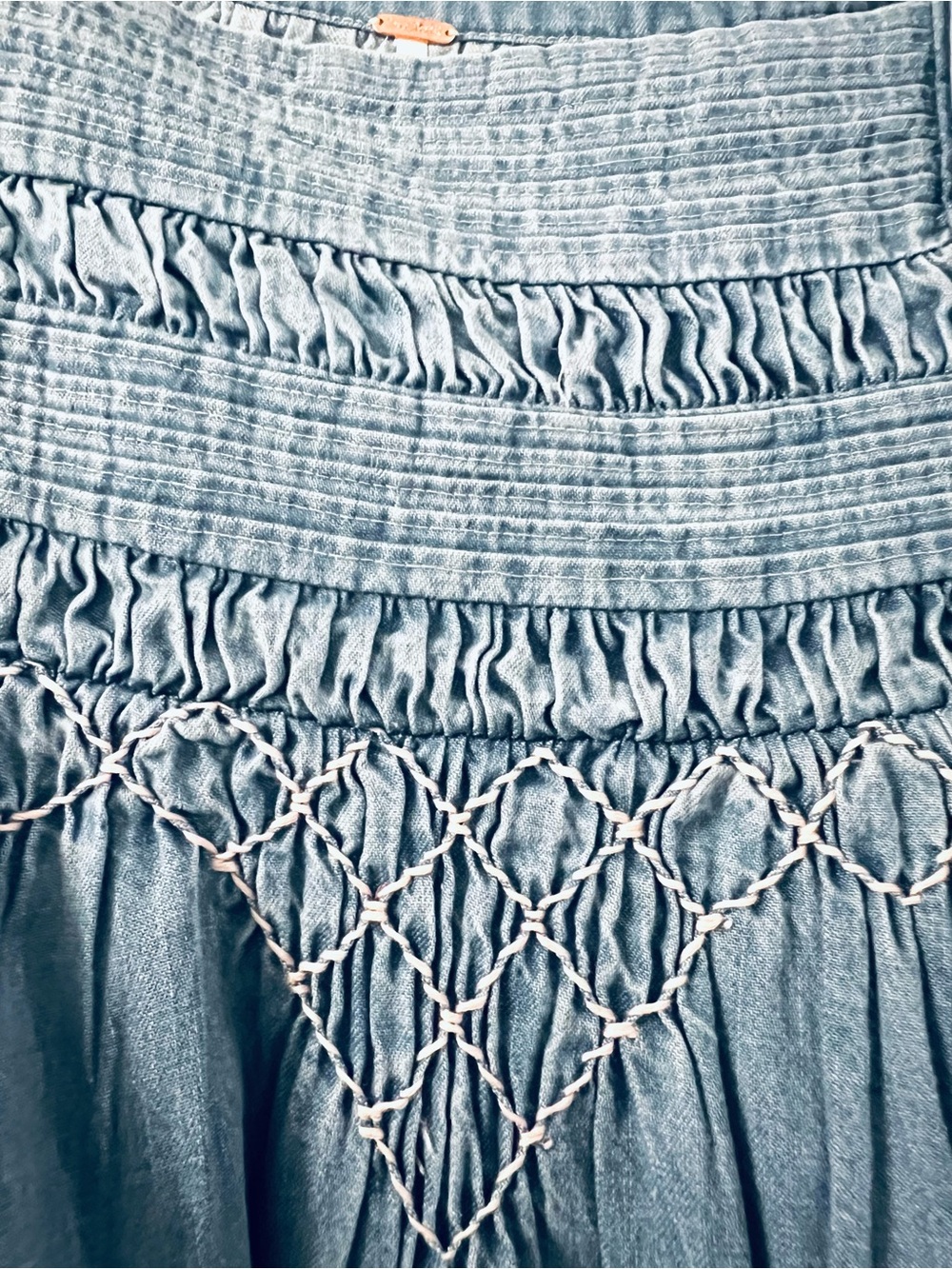 NWT Free People Sonora Denim Mini Dress In Cornflower - Picture 8 of 11
